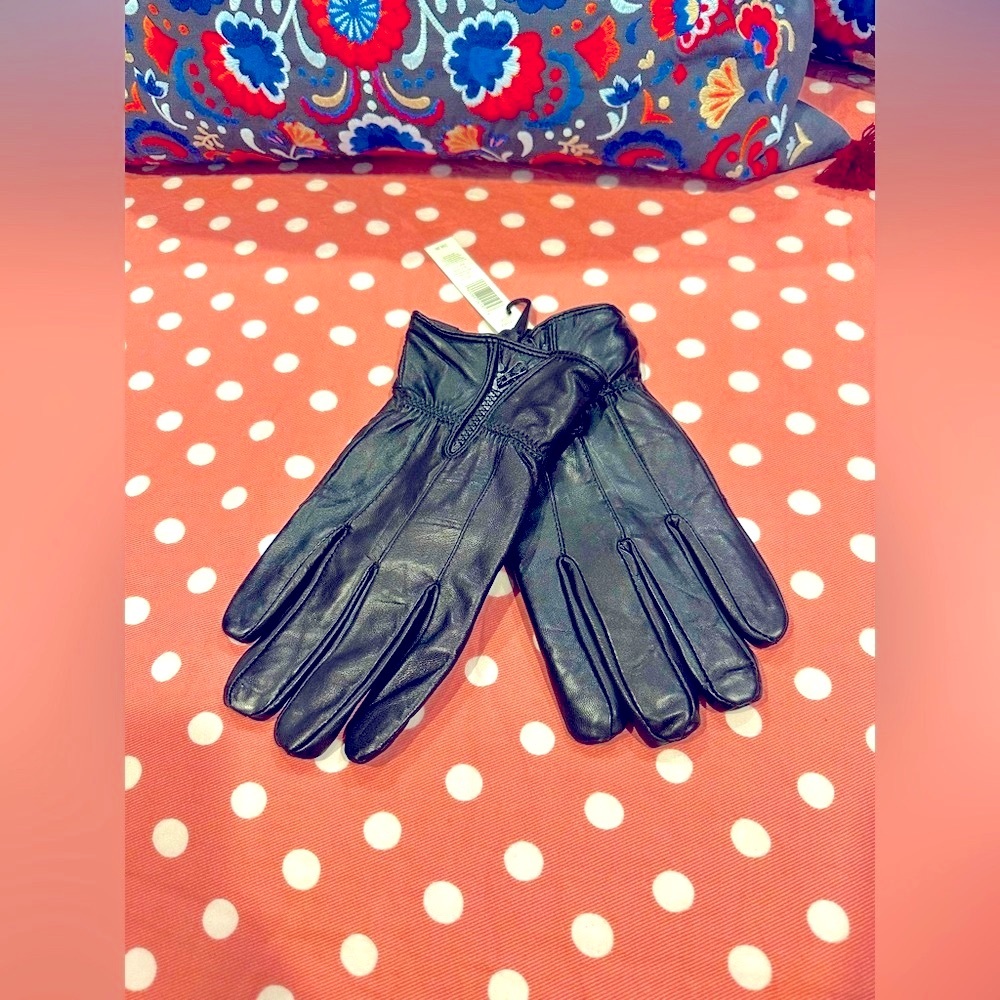 TAHARI men’s black soft leather gloves; size L-XL; NWT